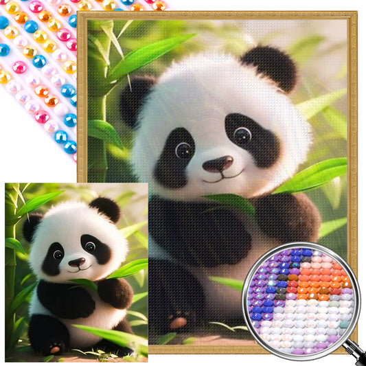 Cute Panda - Full AB Round Drill Diamond Painting 40*50CM