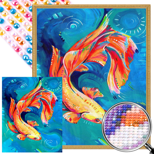 Goldfish In Water - Full AB Round Drill Diamond Painting 40*50CM