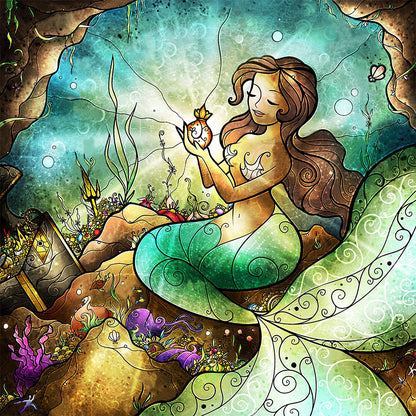 Mermaid'S Potion - Full AB Square Drill Diamond Painting 50*50CM