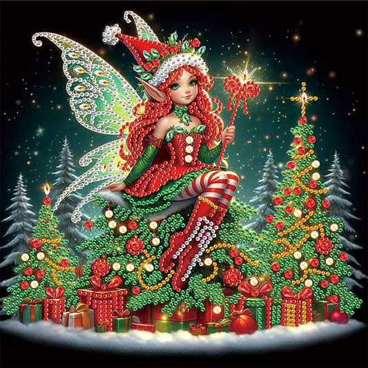 Christmas Atmosphere Angel - Special Shaped Drill Diamond Painting 30*30CM