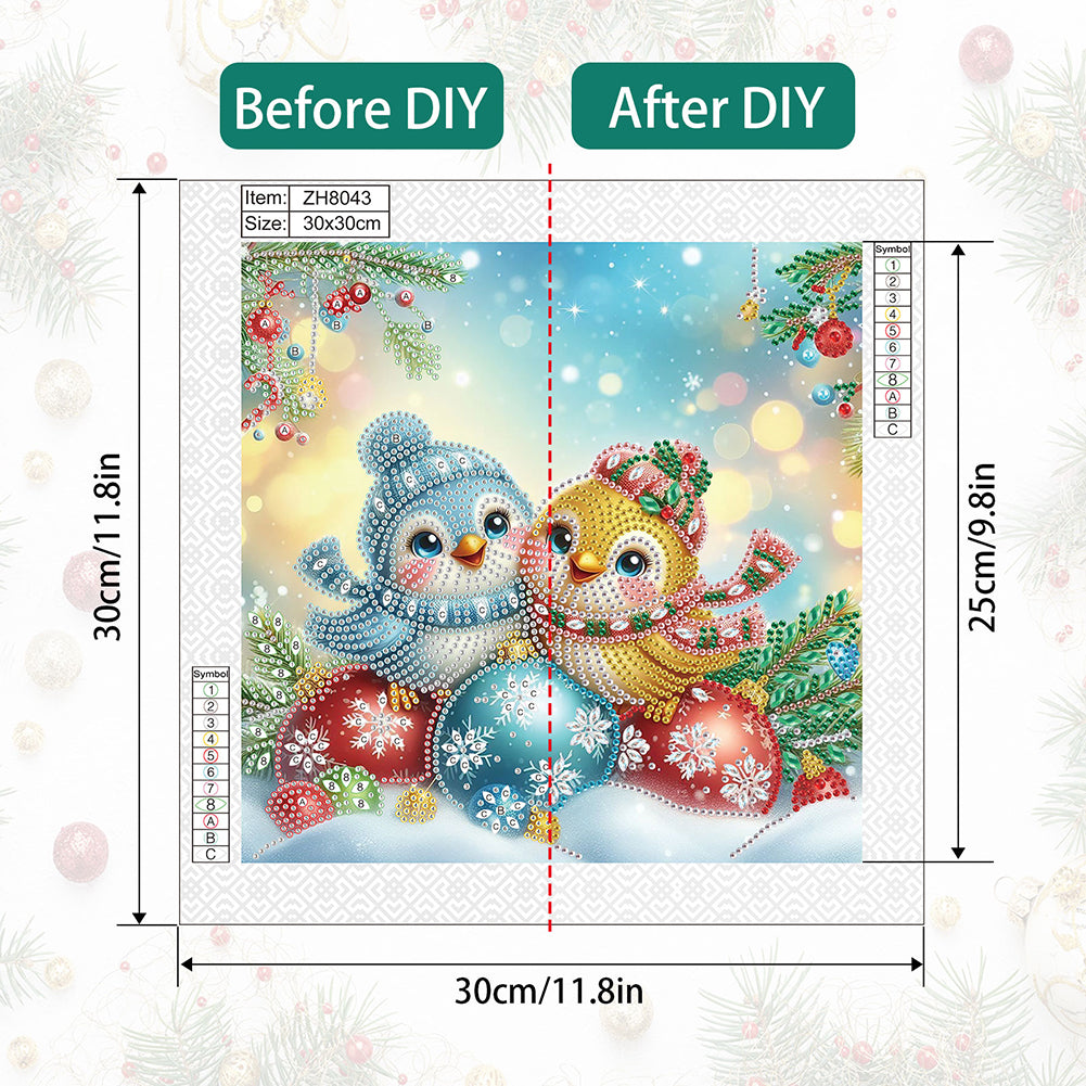 Christmas Bird - Special Shaped Drill Diamond Painting 30*30CM