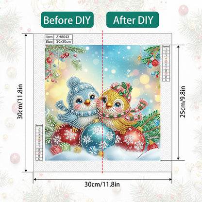 Christmas Bird - Special Shaped Drill Diamond Painting 30*30CM