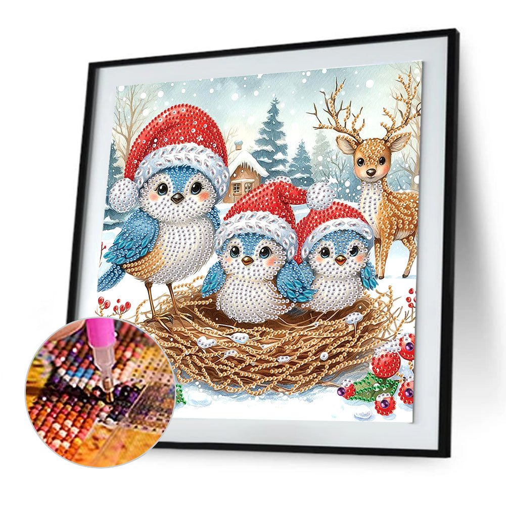 Christmas Bird - Special Shaped Drill Diamond Painting 30*30CM