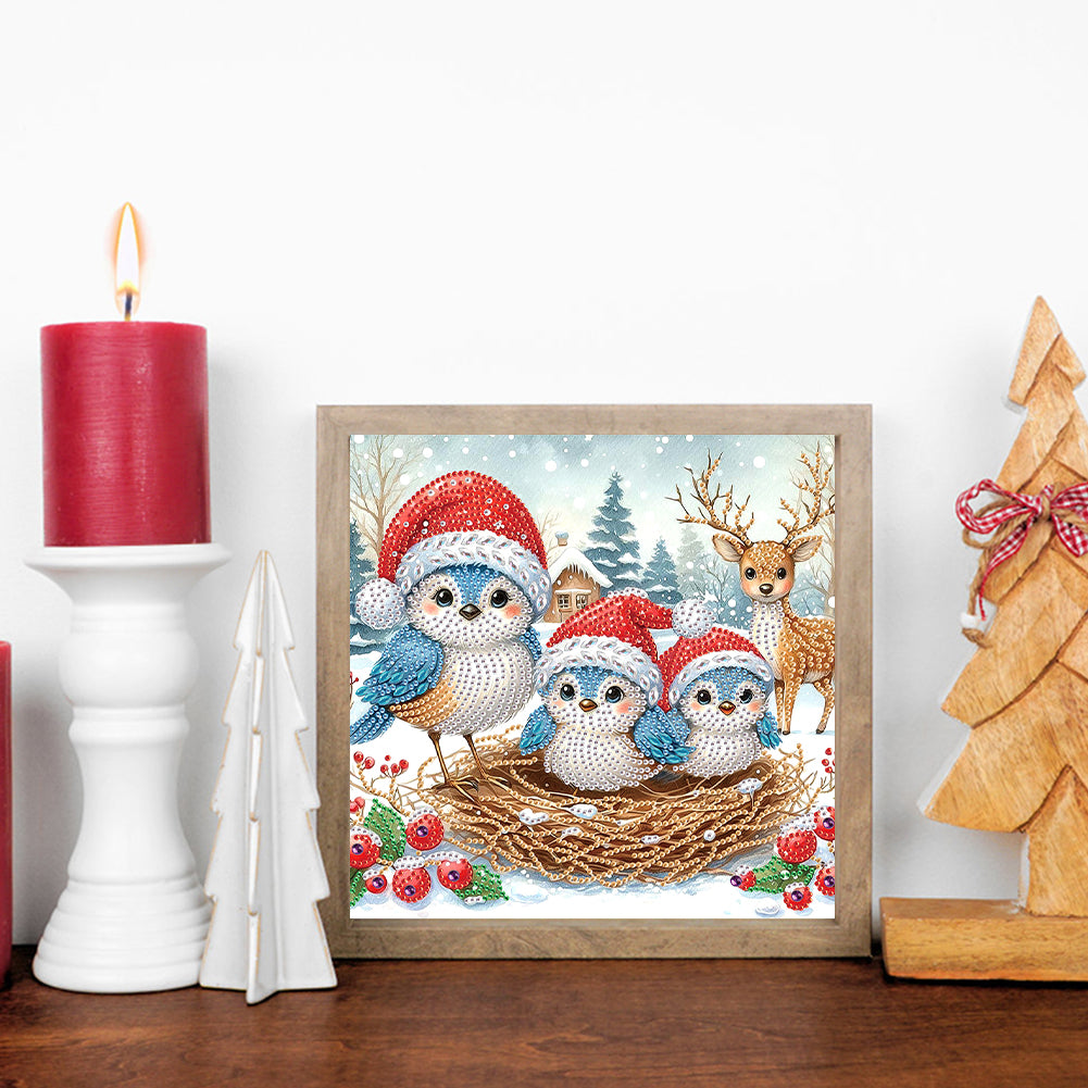 Christmas Bird - Special Shaped Drill Diamond Painting 30*30CM