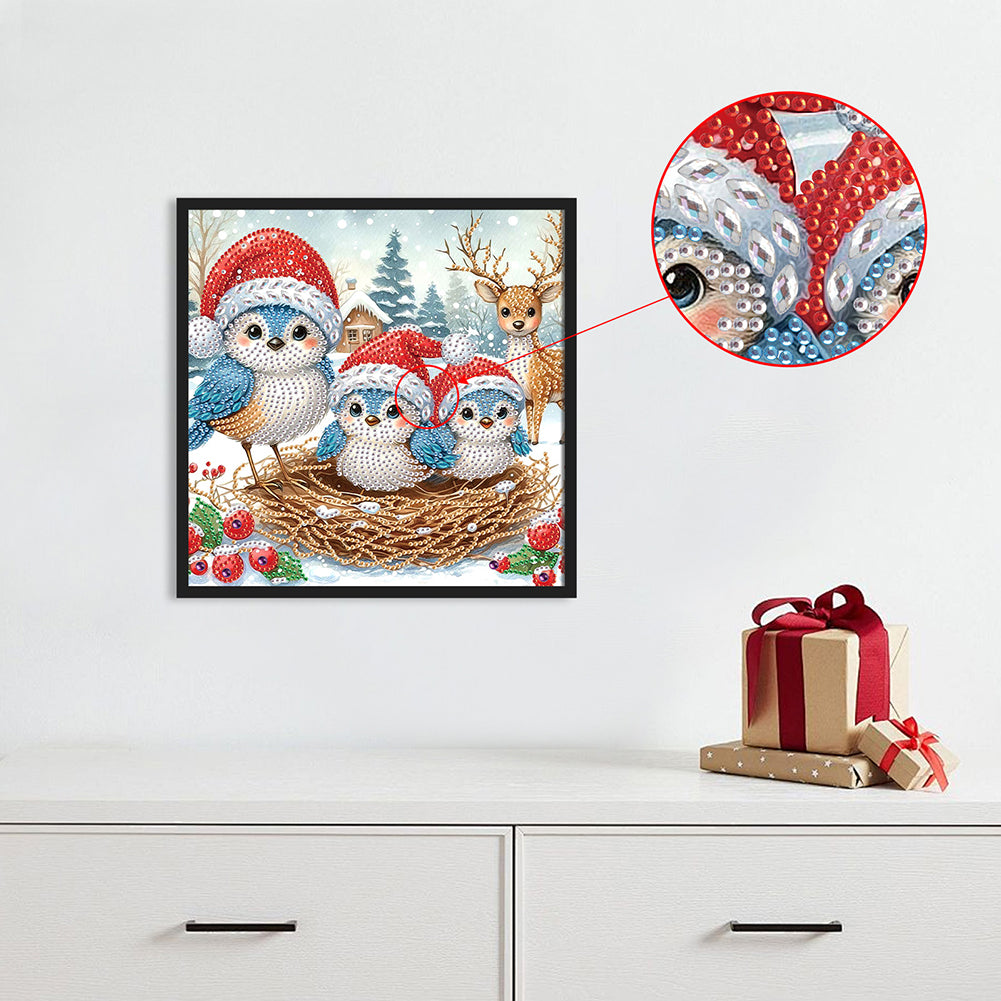 Christmas Bird - Special Shaped Drill Diamond Painting 30*30CM