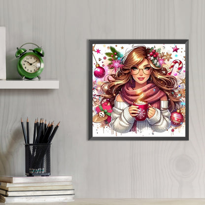 Christmas Girl - Full AB Round Drill Diamond Painting 40*40CM