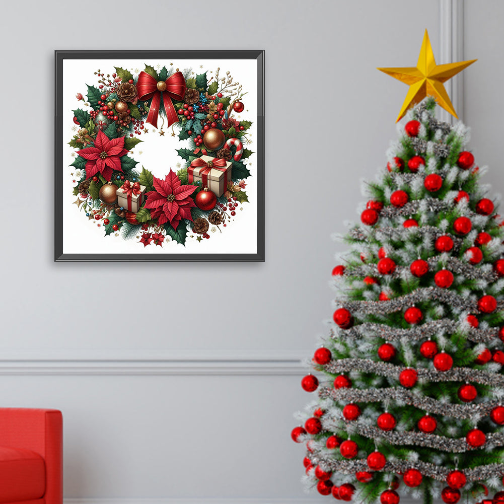 Christmas Wreath - Full Square Drill Diamond Painting 30*30CM