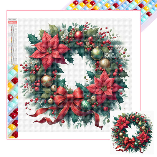 Christmas Wreath - Full Square Drill Diamond Painting 30*30CM