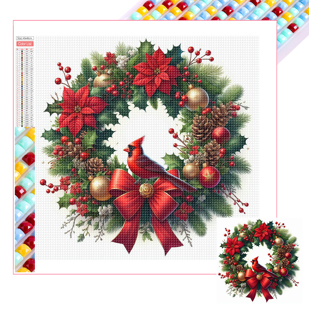 Christmas Wreath - Full Square Drill Diamond Painting 30*30CM