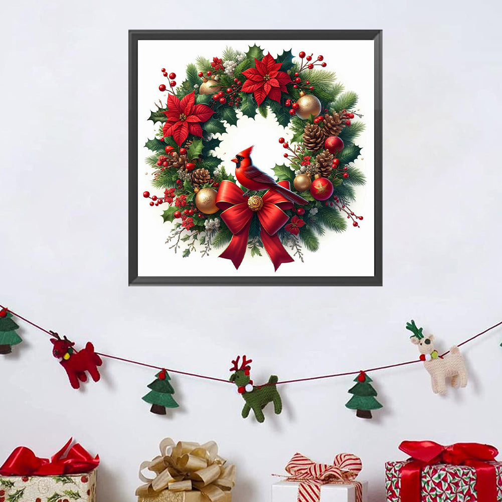 Christmas Wreath - Full Square Drill Diamond Painting 30*30CM