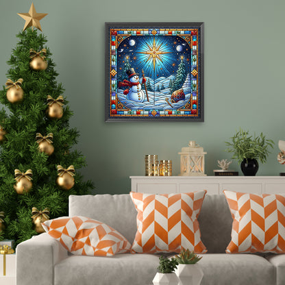 Glass Painting Style Christmas - Full Square Drill Diamond Painting 40*40CM