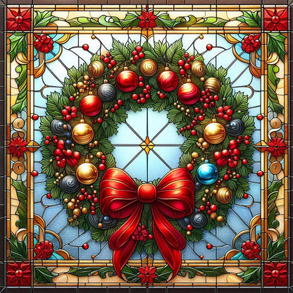 Glass Painting Style Christmas - Full Square Drill Diamond Painting 40*40CM