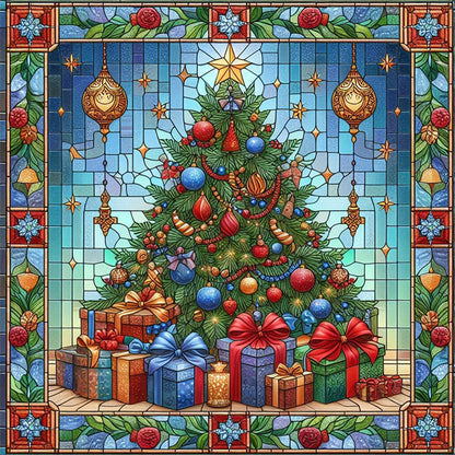 Glass Painting Style Christmas - Full Square Drill Diamond Painting 40*40CM