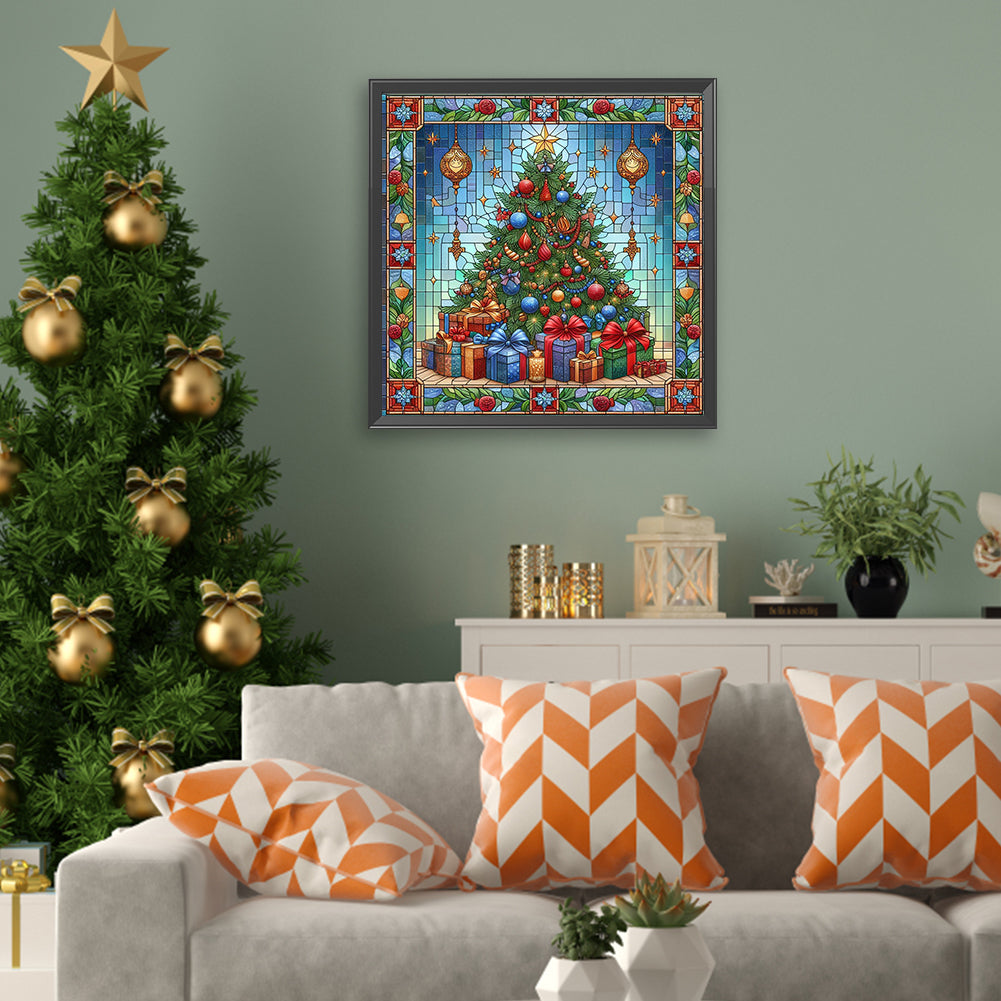 Glass Painting Style Christmas - Full Square Drill Diamond Painting 40*40CM