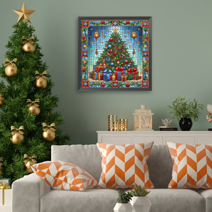 Glass Painting Style Christmas - Full Square Drill Diamond Painting 40*40CM