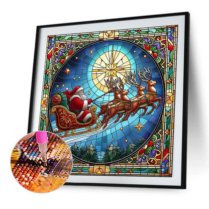 Glass Painting Style Christmas - Full Square Drill Diamond Painting 40*40CM