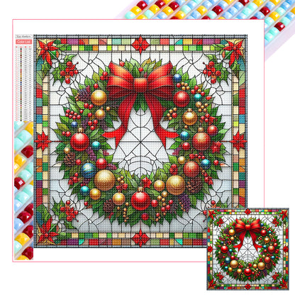 Glass Painting Style Christmas - Full Square Drill Diamond Painting 40*40CM