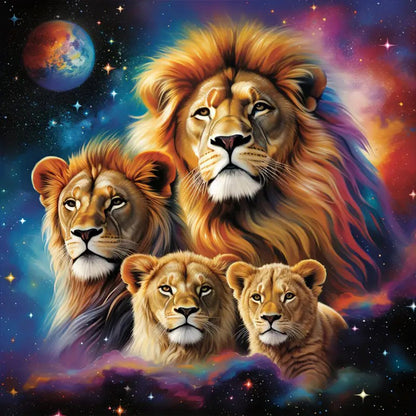 Lion - Full Round Drill Diamond Painting 40*40CM