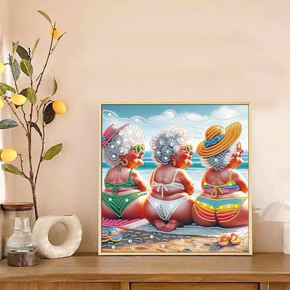 Cute Granny - Special Shaped Drill Diamond Painting 30*30CM