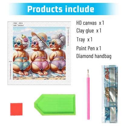 Cute Granny - Special Shaped Drill Diamond Painting 30*30CM