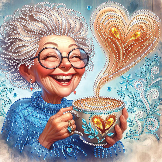 Cute Granny - Special Shaped Drill Diamond Painting 30*30CM