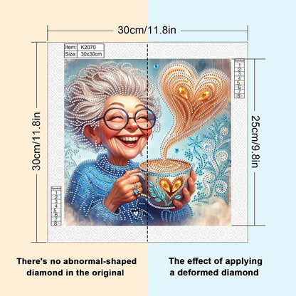 Cute Granny - Special Shaped Drill Diamond Painting 30*30CM