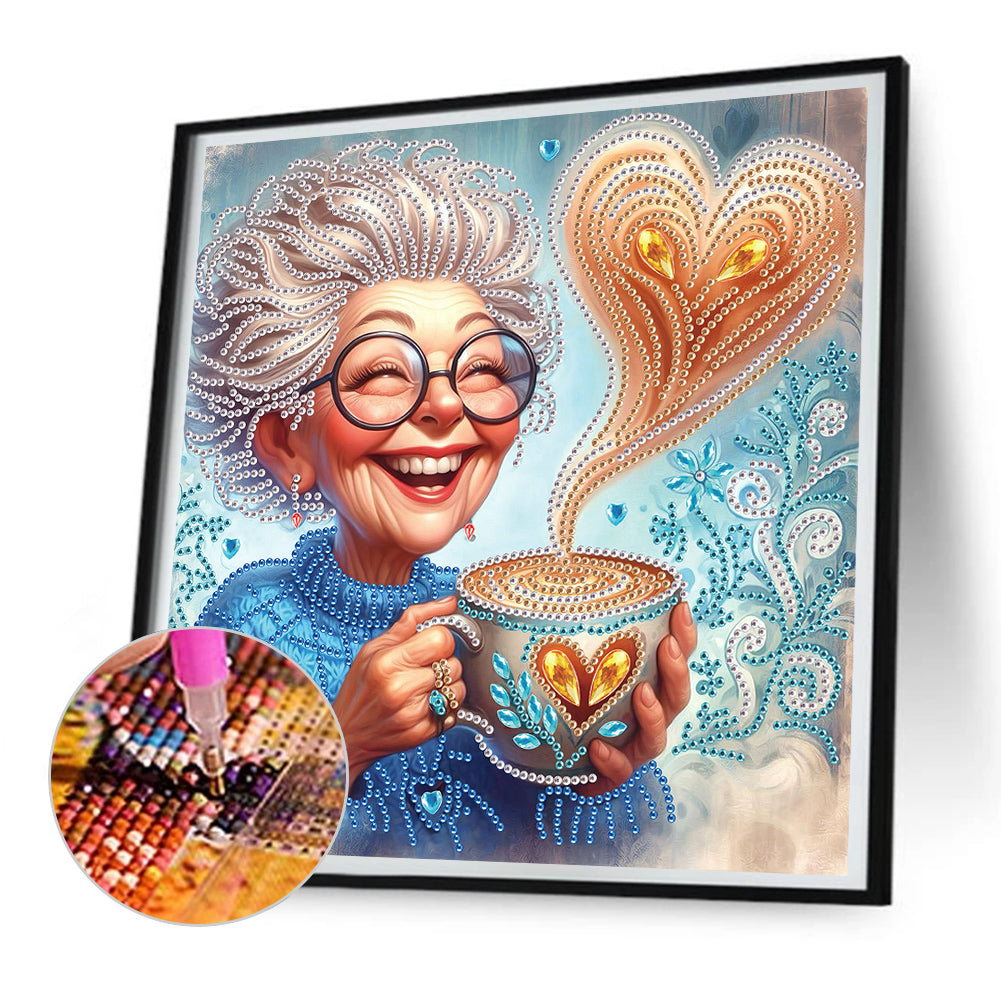 Cute Granny - Special Shaped Drill Diamond Painting 30*30CM