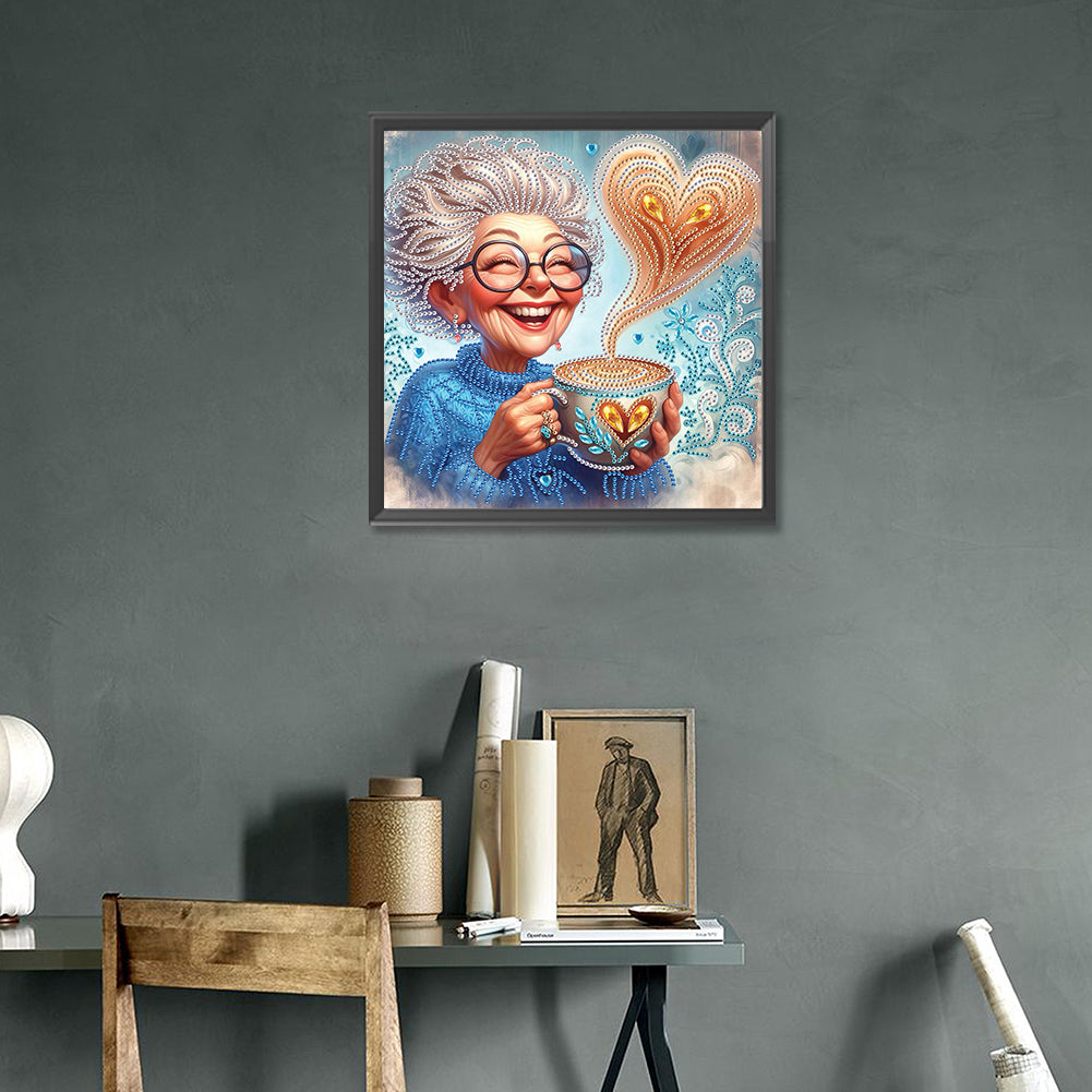 Cute Granny - Special Shaped Drill Diamond Painting 30*30CM