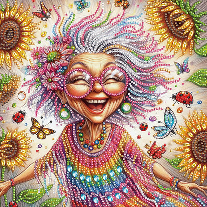 Cute Granny - Special Shaped Drill Diamond Painting 30*30CM