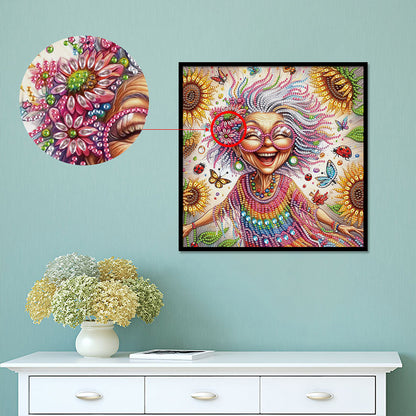 Cute Granny - Special Shaped Drill Diamond Painting 30*30CM