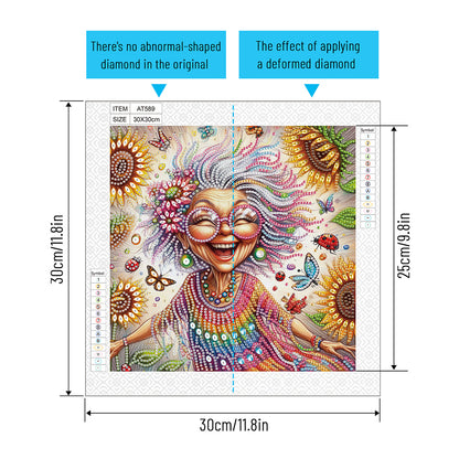 Cute Granny - Special Shaped Drill Diamond Painting 30*30CM