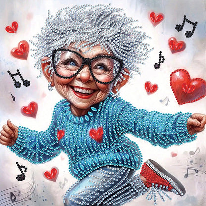 Cute Granny - Special Shaped Drill Diamond Painting 30*30CM