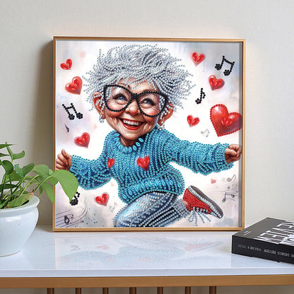 Cute Granny - Special Shaped Drill Diamond Painting 30*30CM