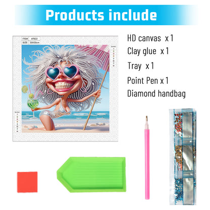 Cute Granny - Special Shaped Drill Diamond Painting 30*30CM