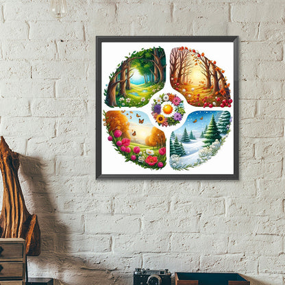 Four Seasons Scenery - Full Round Drill Diamond Painting 40*40CM