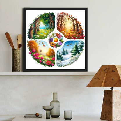 Four Seasons Scenery - Full Round Drill Diamond Painting 40*40CM