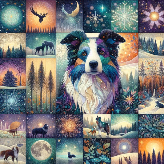 Landscape Border Collie - Full Round Drill Diamond Painting 30*30CM