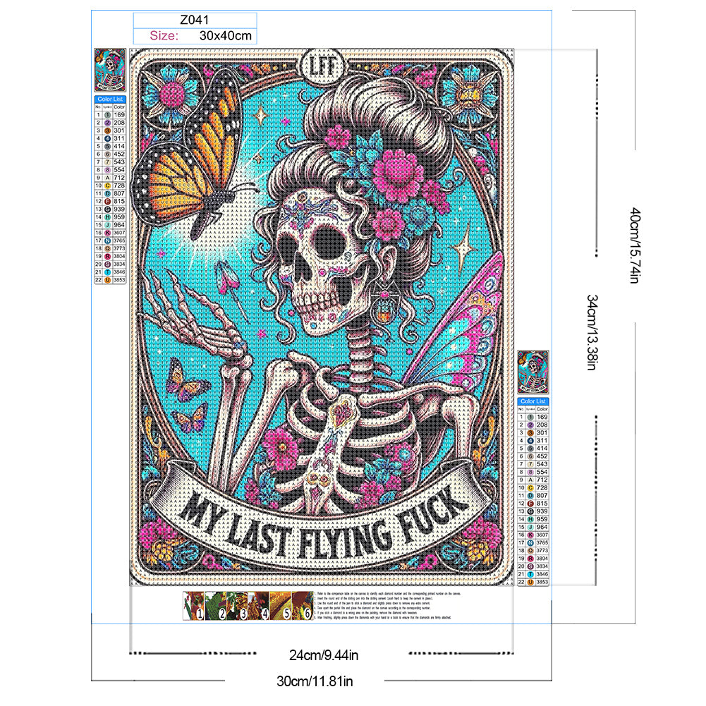 Skull Tarot - Full Round Drill Diamond Painting 30*40CM