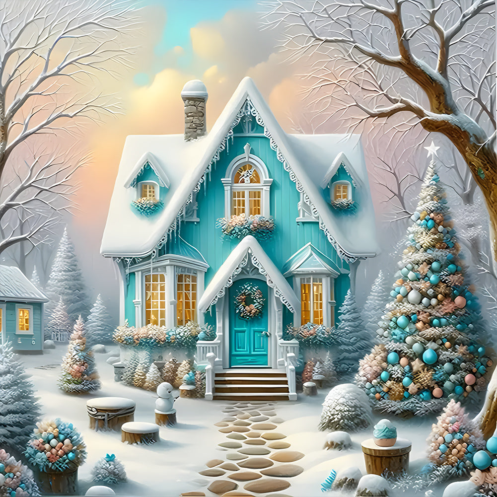 Christmas House - Full Round Drill Diamond Painting 40*40CM