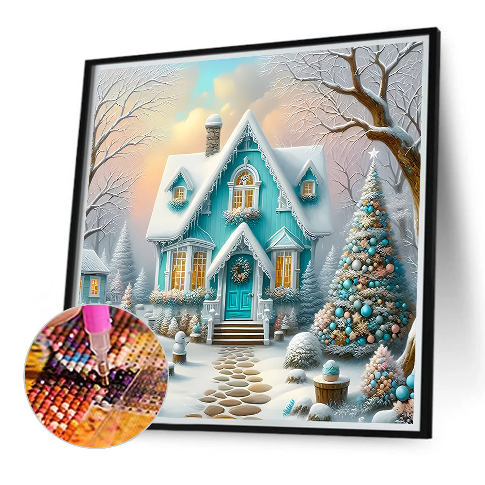 Christmas House - Full Round Drill Diamond Painting 40*40CM