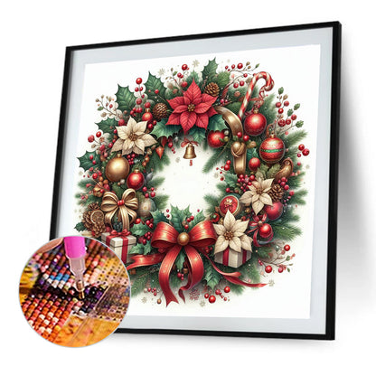 Christmas Wreath - Full AB Square Drill Diamond Painting 30*30 CM