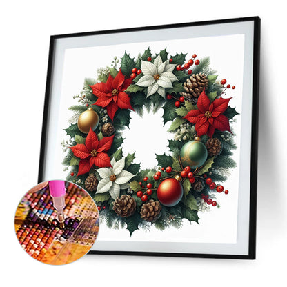 Christmas Wreath - Full AB Square Drill Diamond Painting 30*30 CM