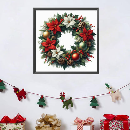 Christmas Wreath - Full AB Square Drill Diamond Painting 30*30 CM