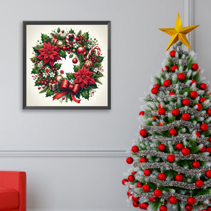 Christmas Wreath - Full AB Square Drill Diamond Painting 30*30 CM