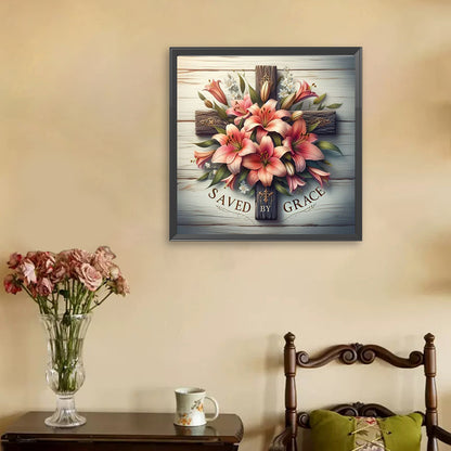 Cross Flowers - Full AB Square Drill Diamond Painting 40*40CM