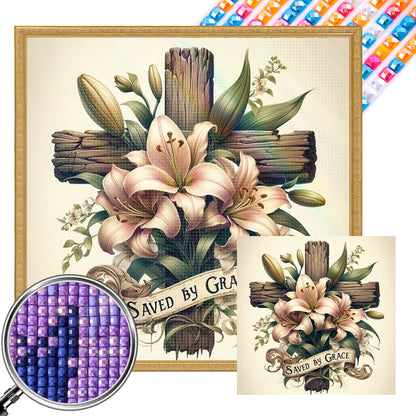 Cross Flowers - Full AB Square Drill Diamond Painting 40*40CM