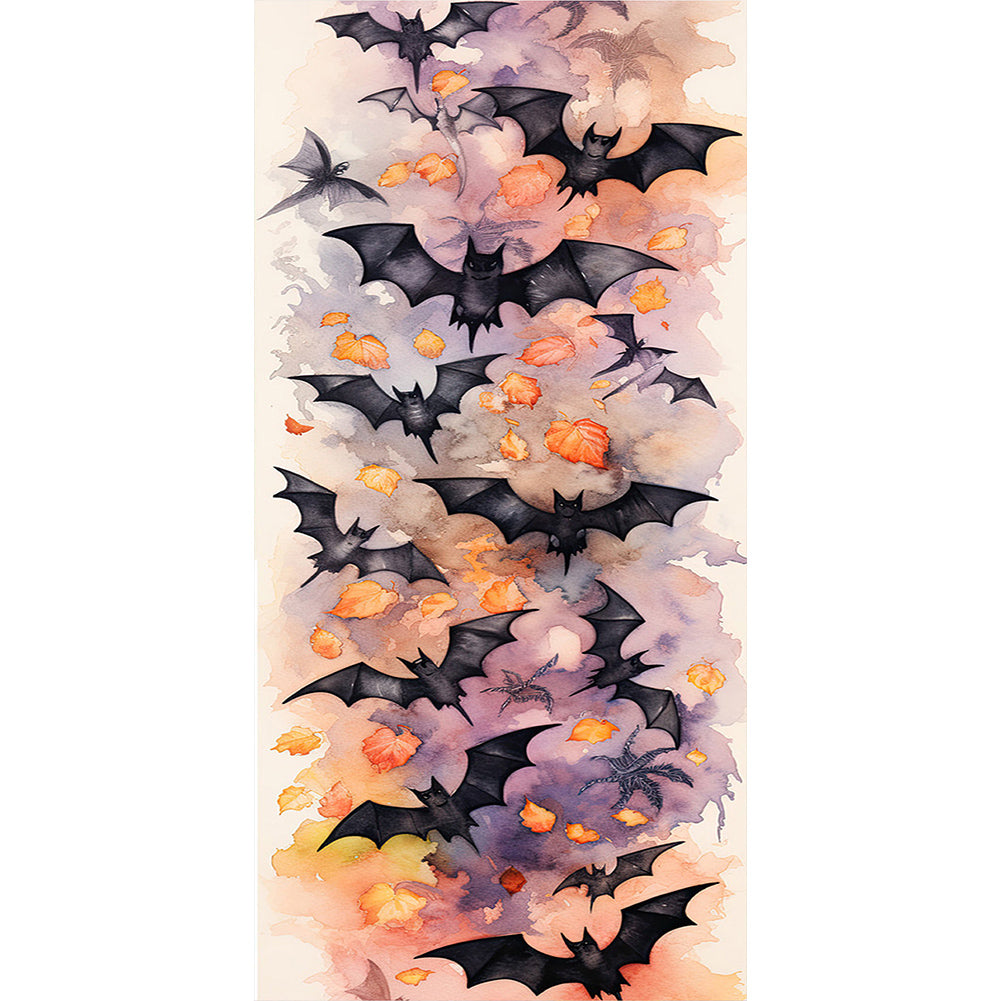 Halloween Bats - Full Round Drill Diamond Painting 30*70CM