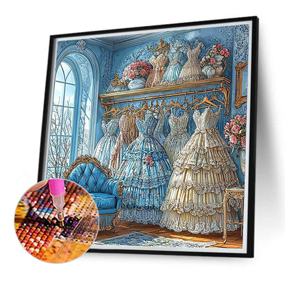 European Style Court Dress - Full Round Drill Diamond Painting 40*40CM