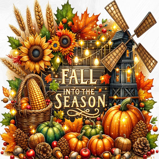 Fall Thanksgiving - Full Round Drill Diamond Painting 40*40CM