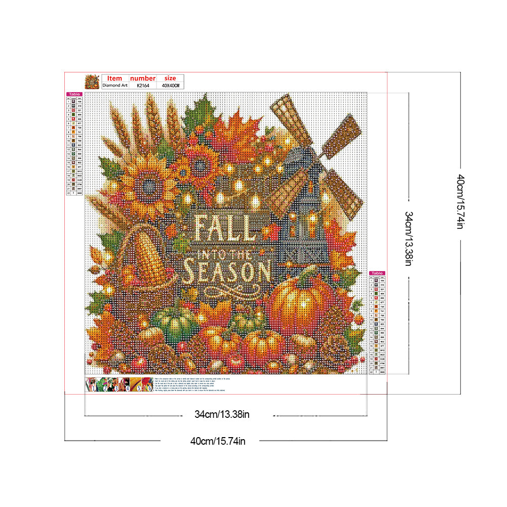 Fall Thanksgiving - Full Round Drill Diamond Painting 40*40CM